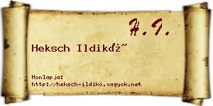 Heksch Ildikó névjegykártya